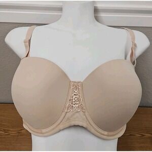 Vanity Fair Bra Womens 36D Underwired Strapless Nude w/attachable straps 74380